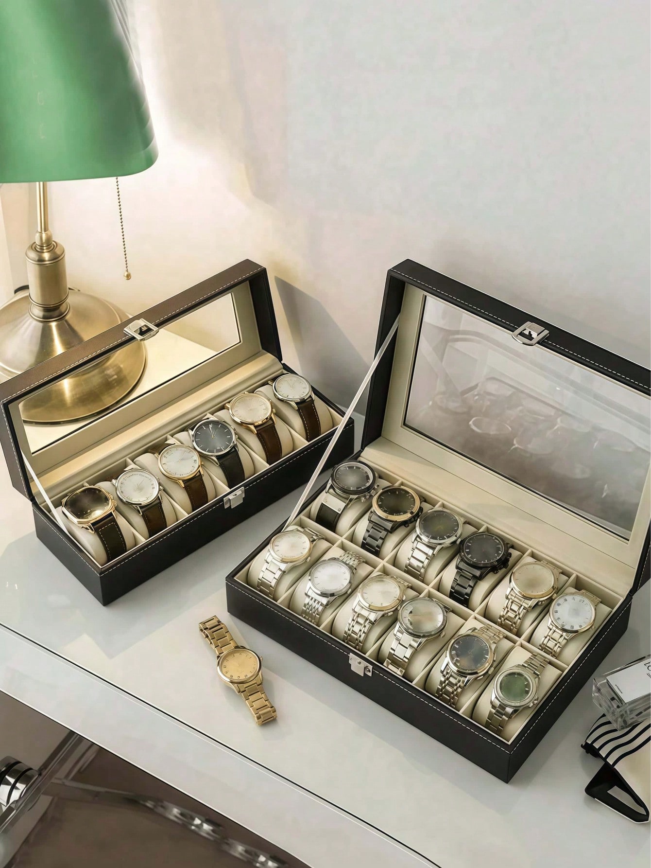 Skórzane pudełko na zegarki z  – Men'S Accessories Rack recenzja i cena