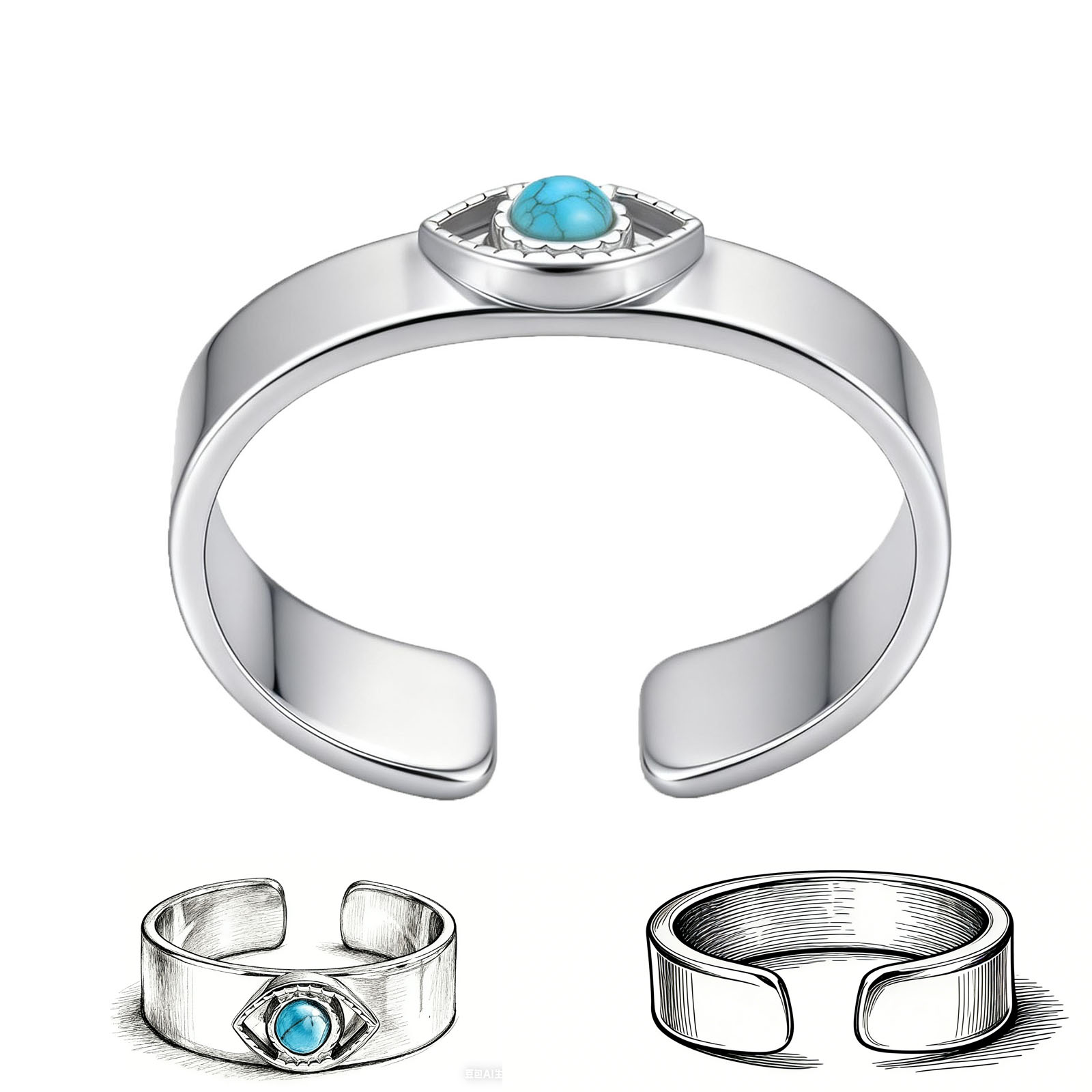 Klasyczne pierścienie z motywe – Men Accessories Evil Eye recenzja i cena